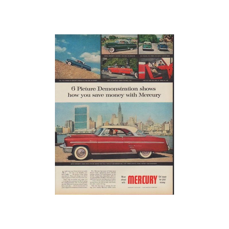 1953 Ford Mercury Ad Picture Demonstration