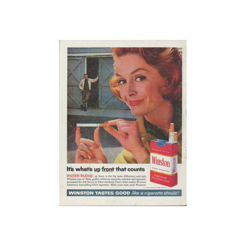 Winston Cigarettes Vintage Ad Up Front