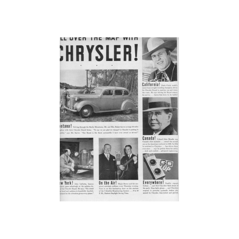 1937 CHRYSLER SEDAN Ad "ALL