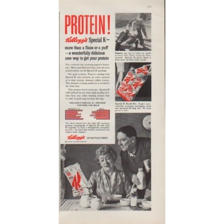 1959 Kellogg's Ad "Protein!"