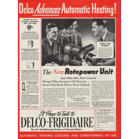 1937 Delco-Frigidaire Ad "Rotopower"