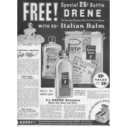 1937 Drene Shampoo Ad "The Amazing Shampoo"