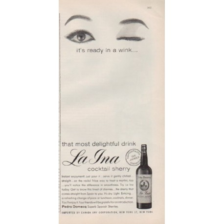 1959 La Ina Ad "that most delightful drink"