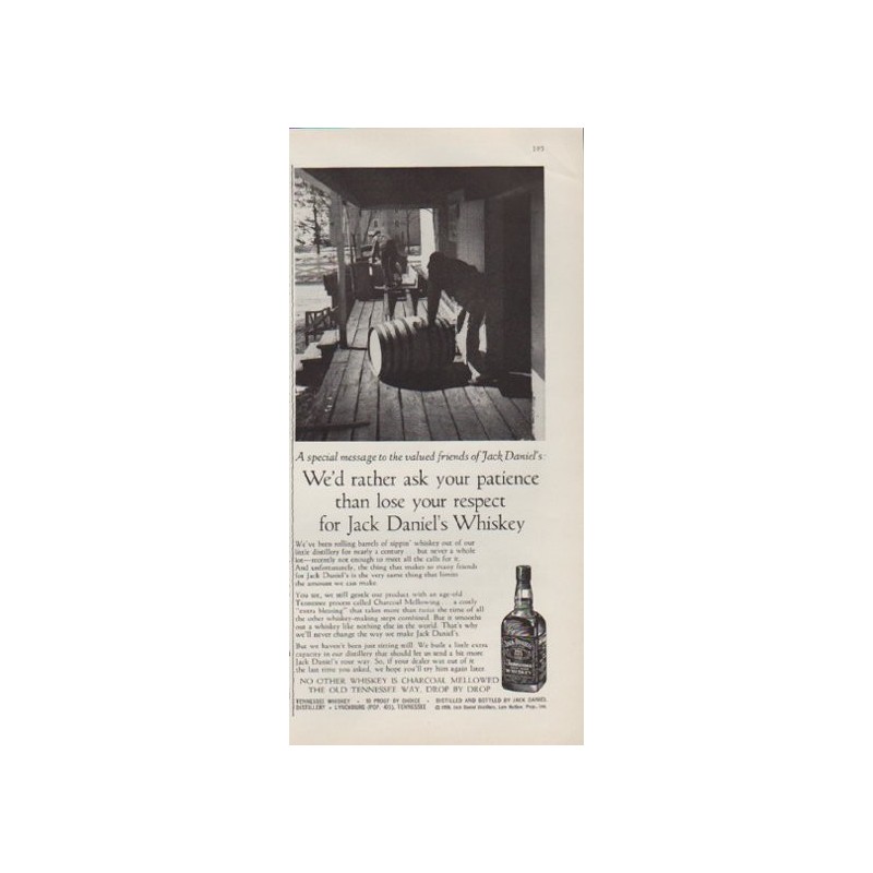 1959 Jack Daniels Vintage Ad 