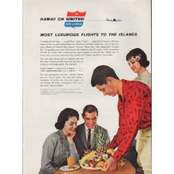 1959 United Air Lines Ad "Most Luxurious Flights To The Islands"