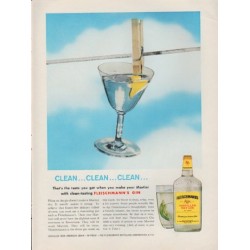 1959 Fleischmann's Gin Ad "Clean ... Clean ... Clean ..."