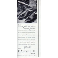 1937 Florsheim Shoe Ad "More Miles . . ."