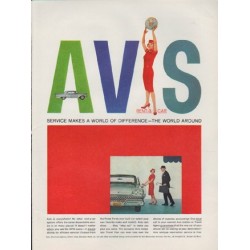 1959 Avis Ad "Service Makes A World Of Difference"