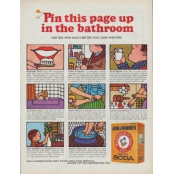 1968 Arm & Hammer Ad "Pin this page up in the bathroom"