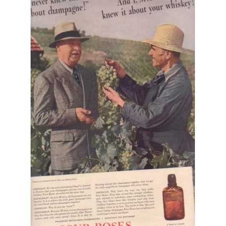 1937 Four Roses Whiskey Ad "I never knew that"