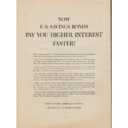 1957 U.S. Savings Bonds Ad "Pay You Higher Interest Faster!"