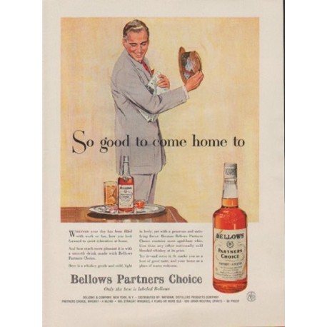 1957 Bellow's Ad "So good to come home to"
