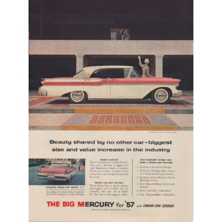 1957 Ford Mercury Ad "Beauty shared by no other car"