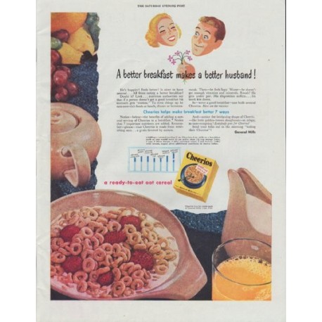 1948 Cheerios Ad "A better breakfast makes a better husband !"