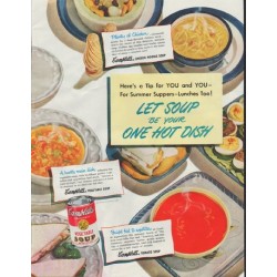 1948 Campbell's Soup Ad "Let Soup Be Your One Hot Dish"
