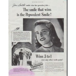 1948 Pepsodent Ad "The smile that wins"