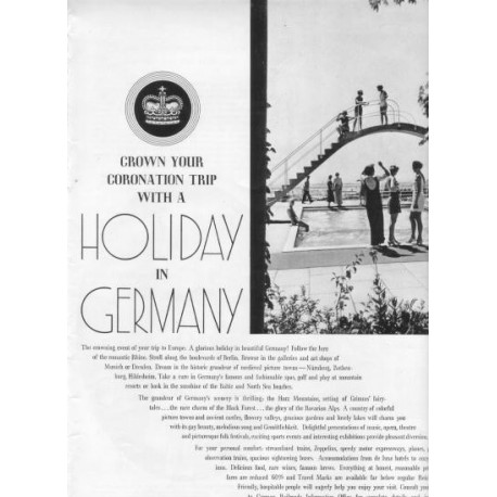 1937 Germany Tourism Ad "Holiday In Germany"