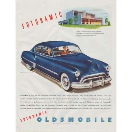1948 Oldsmobile Ad "Futuramic Oldsmobile Club Sedan"