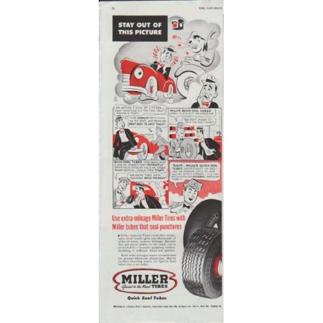 1948 Miller Tires Ad "Stay Out Of This Picture"