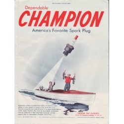 1948 Champion Spark Plug Ad "America's Favorite Spark Plug"