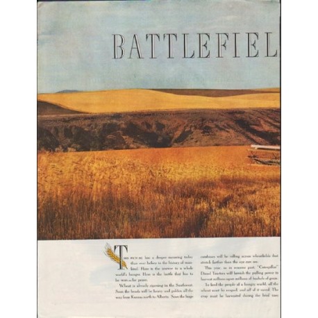 1948 Caterpillar Ad "Battlefield of Peace"