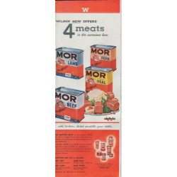 1948 Wilson Meats Ad "MOR Lamb Pork Veal Beef"