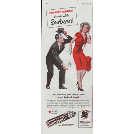 1948 Barbasol Ad "For Best Results"