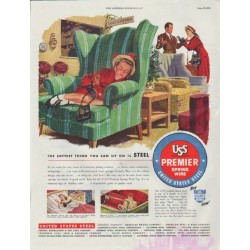 1948 United States Steel Ad "The Softest Thing You Can Sit On Is Steel"