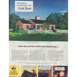 1948 National Gypsum Company Ad "Gold Bond"