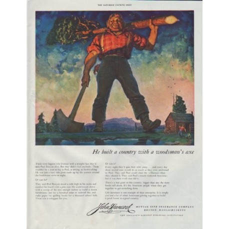 1948 John Hancock Ad "He built a country"