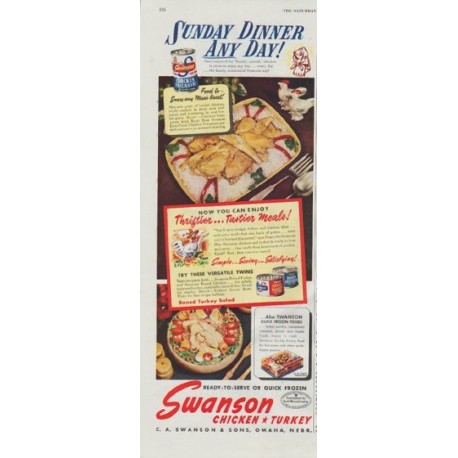 1948 Swanson Ad "Sunday Dinner Any Day!"