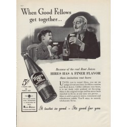 1937 Hires Root Beer Ad "Good Fellows"