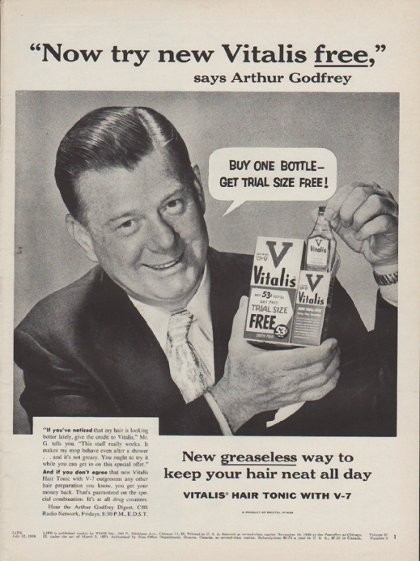 1954 Vitalis Vintage Ad 