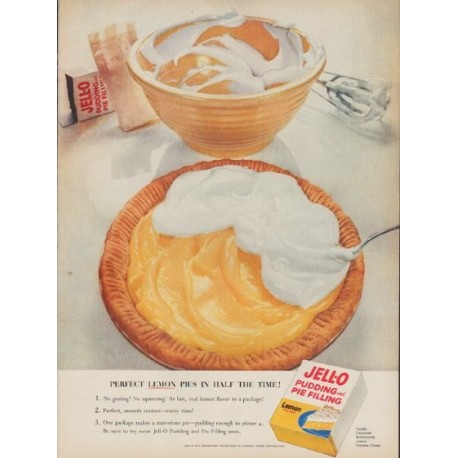 1954 Jell-O Ad "Perfect Lemon Pies"