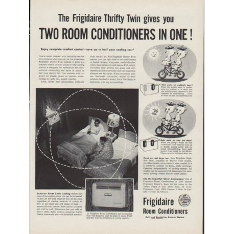 1954 Frigidaire Ad "Two Room Conditioners in One!"