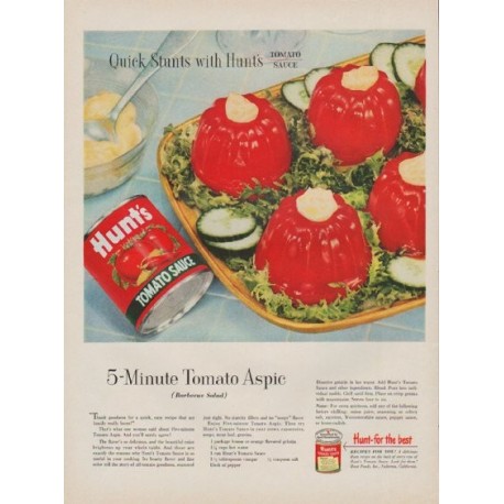 1954 Hunt's Tomato Sauce Ad "Quick Stunts"