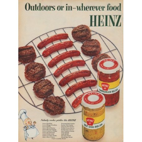 1954 Heinz Ad "Outdoors or in"