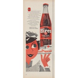1954 Hires Root Beer Ad "snacks and meals"
