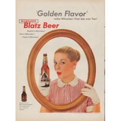 1954 Blatz Beer Vintage Ad Golden Flavor