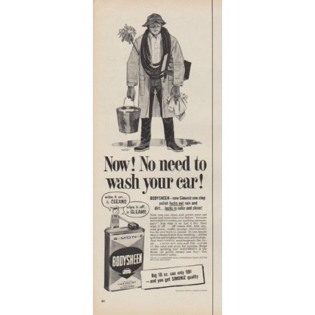 1954 BODYSHEEN Ad "No need to wash your car!"