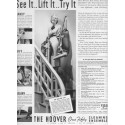 1937 Hoover Vacuum Ad "See It .. Lift It .. Try It"