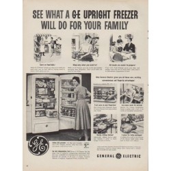 1954 General Electric Ad "Upright Freezer"