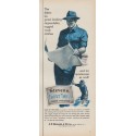 1954 Stevens Twist Twill Ad "rugged work clothes"