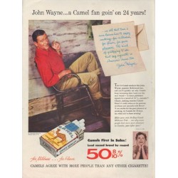 1954 Camel Cigarettes Ad "John Wayne"