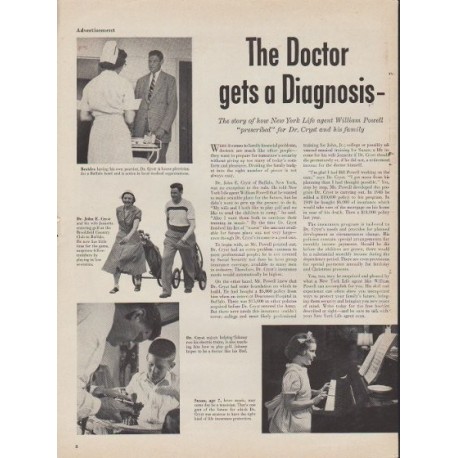1953 New York Life Insurance Company Ad "The Doctor"