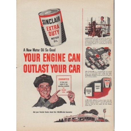 1953 Sinclair Motor Oil Ad "Your Engine"