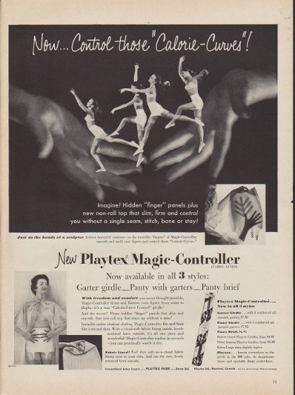 1953 Playtex Vintage Ad Calorie-Curves