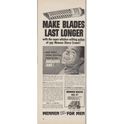 1953 Mennen Ad "Make Blades Last Longer"
