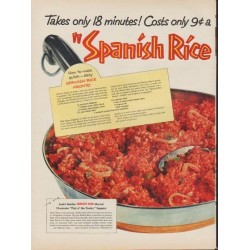 1953 Minute Rice Ad "Spanish Rice Pronto"