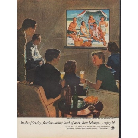 1953 United States Brewers Foundation Ad "Beer belongs"